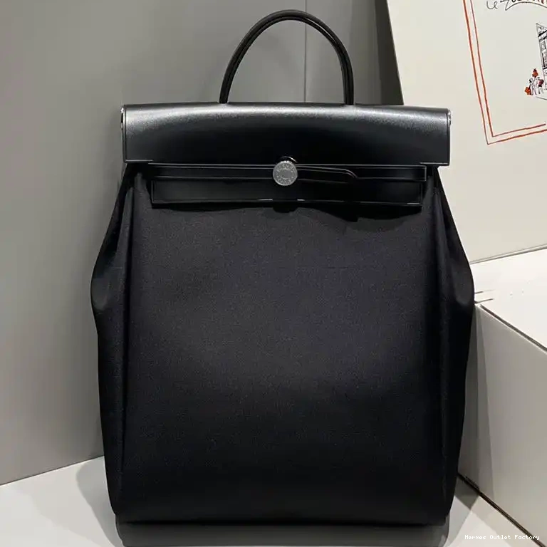 Hardware Hermes Palladium A Zip Backpack Black Herbag Canvas Dos In 0419